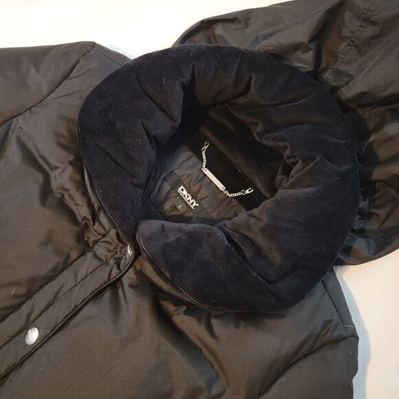 DKNY puffer trench coat women's large - Picture 2 of 11